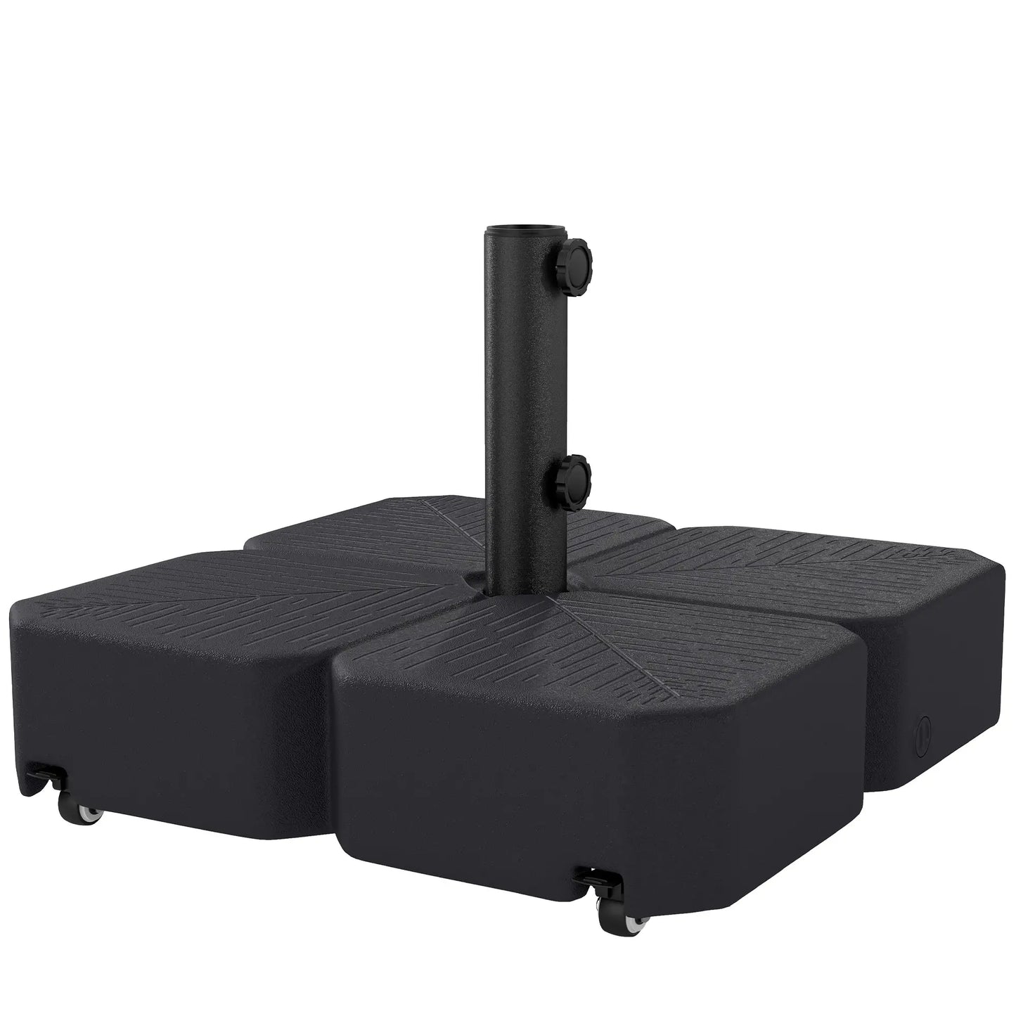 Heavy Duty Outdoor Umbrella Stand, 1.5"/1.9" Poles, Wheels With Brake, Black Umbrella Bases at Gallery Canada