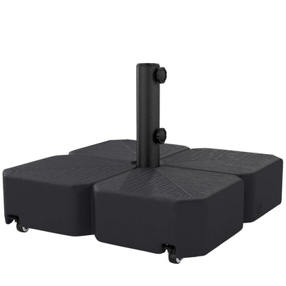 Heavy Duty Outdoor Umbrella Stand, 1.5"/1.9" Poles, Wheels With Brake, Black Umbrella Bases at Gallery Canada