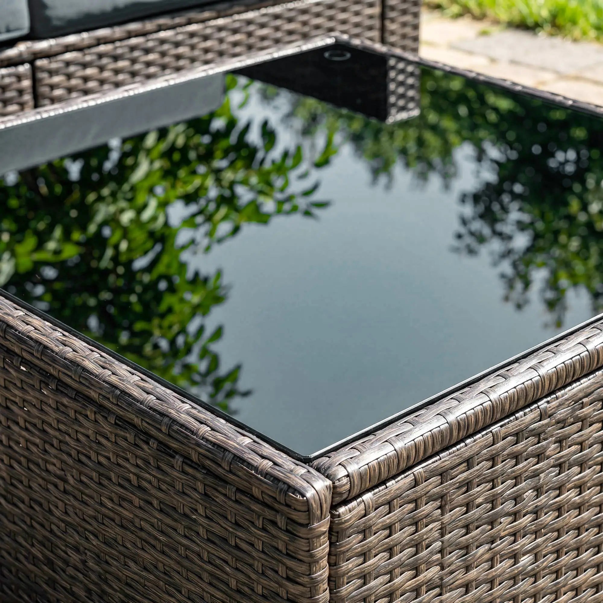 3 Piece Patio Furniture Set With Cushions, Outdoor PE Rattan Wicker, Dark Grey Patio Furniture Sets at Gallery Canada