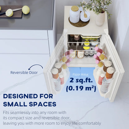 2.5 Cu.Ft Mini Fridge, Single Door Compact Refrigerator with Freezer, Adjustable Thermostat, Reversible Door, White Small Kitchen Appliances at Gallery Canada