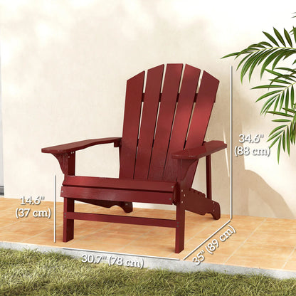 Wood Adirondack Chair, Outdoor Patio, Slatted Design, Red Patio Chairs at Gallery Canada
