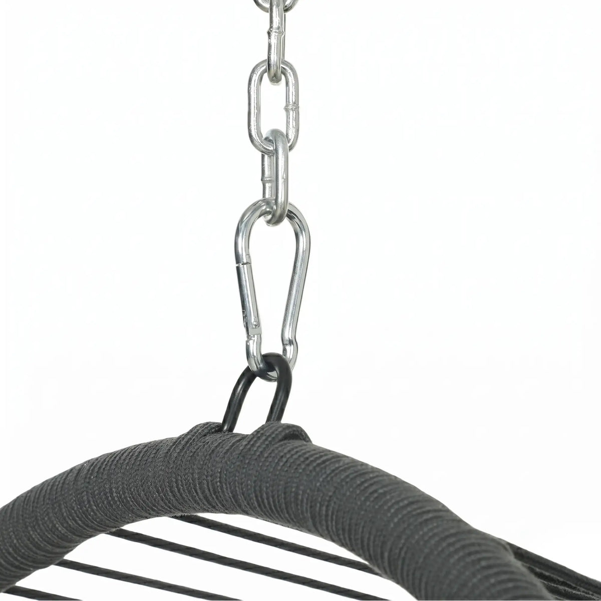 Metal Hanging Egg Chair, Full Body Padded Seat, Grey Patio Swings with Stand at Gallery Canada