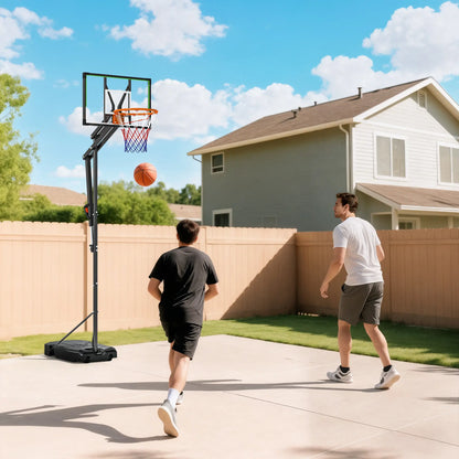 Adjustable Basketball Hoop, 4.1-8.5ft, 33" Shatterproof Board, 18" Rim Basketball at Gallery Canada
