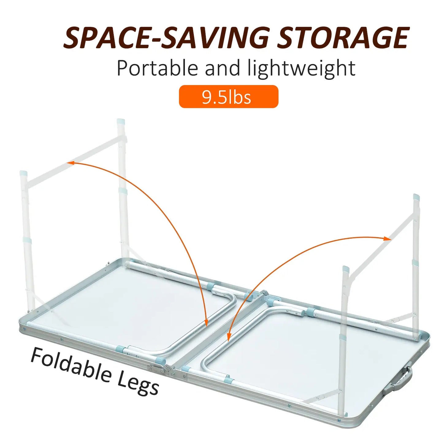4ft Foldable Camping Table, Picnic BBQ Desk, Indoor Outdoor, Silver Picnic Tables & Camping Chairs at Gallery Canada