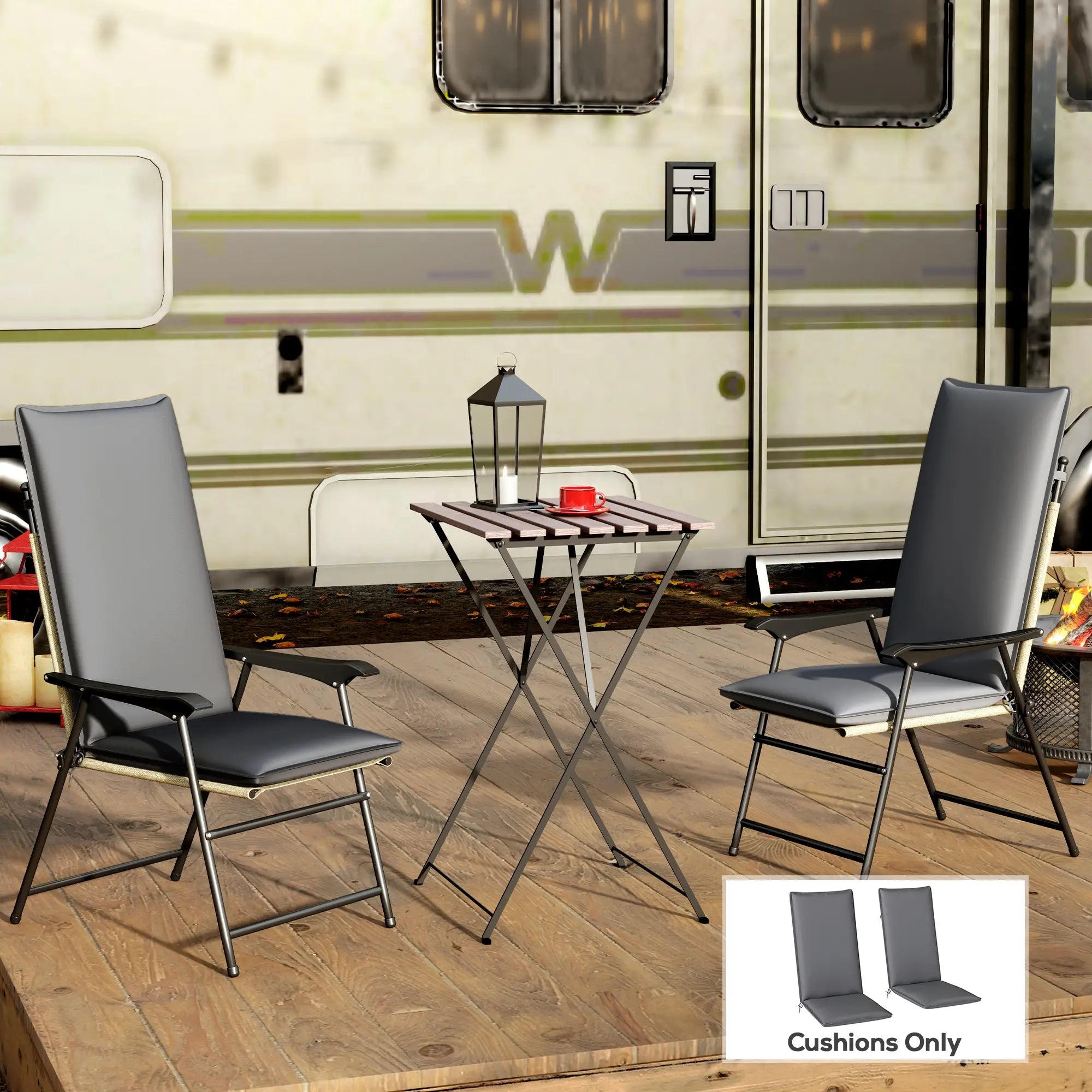 Outdoor Chair Cushions, Set of 2, High Back, UPF50+, Dark Grey Patio Chair Cushions at Gallery Canada