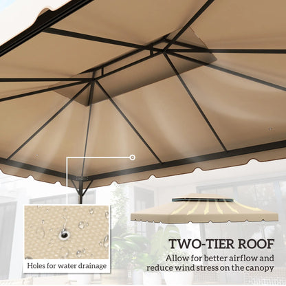 13' x 10' Gazebo Canopy, Double Vented Roof, Cream Gazebo Canopy Replacement at Gallery Canada