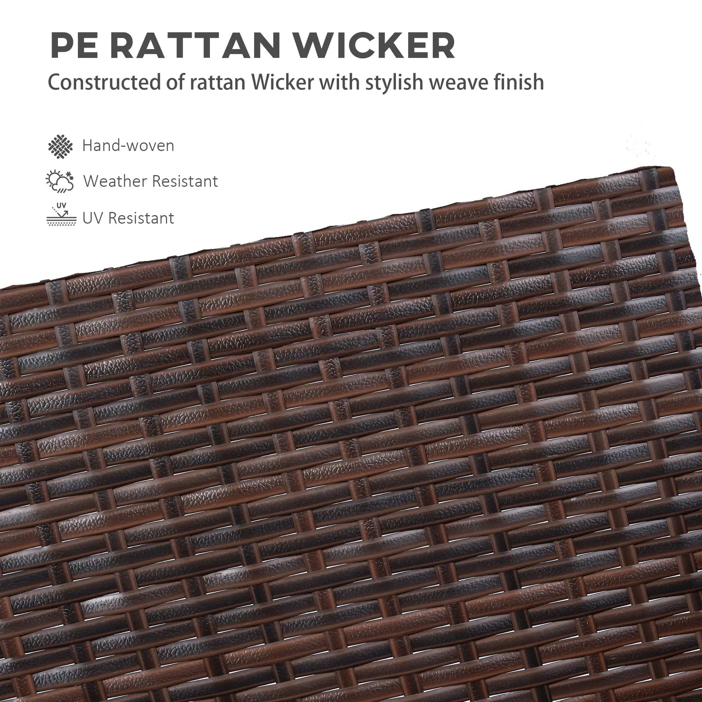 3-Piece Wicker Bar Set, Patio Table with Cushions, 25.2" x 19.3" x 37", White Bistro Sets at Gallery Canada