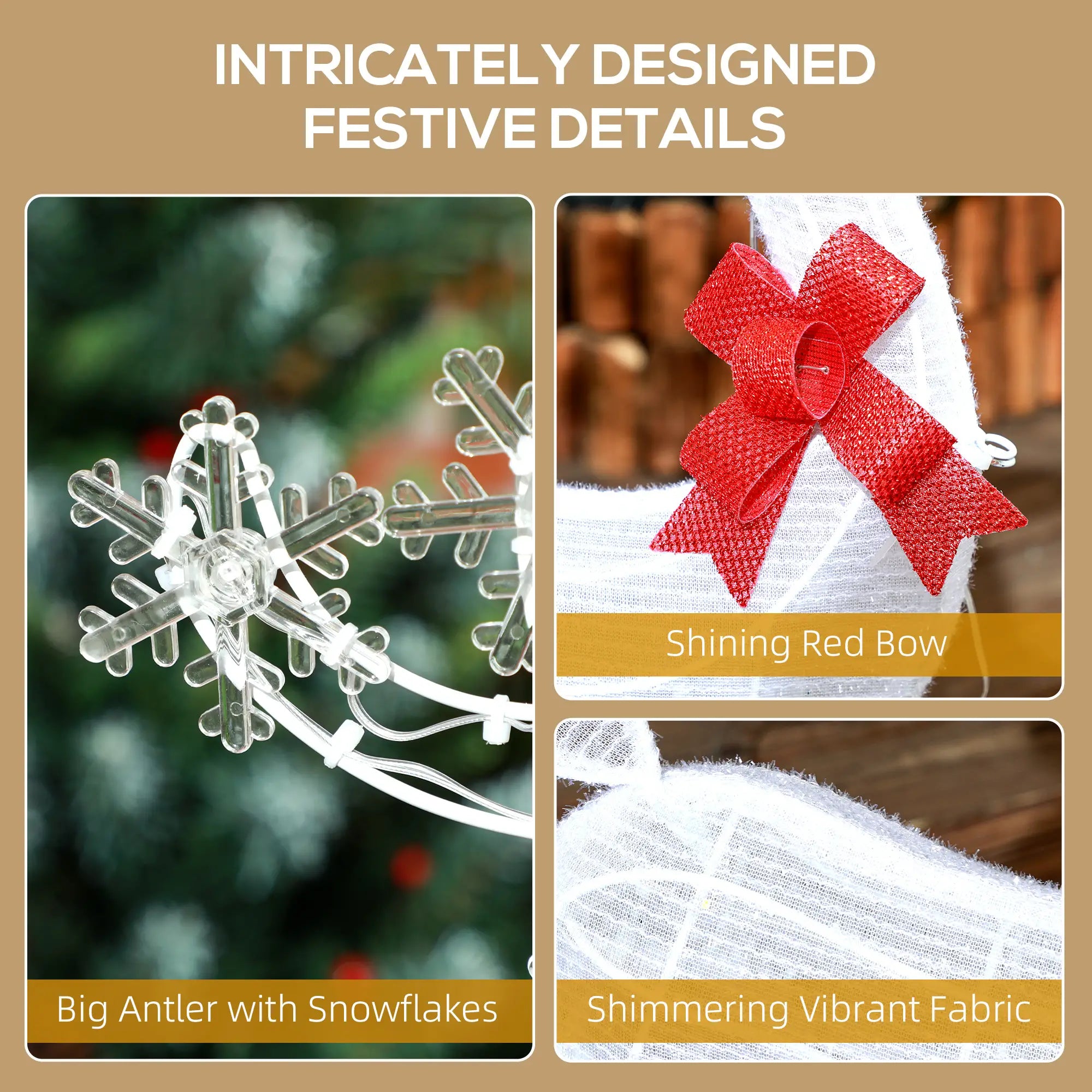 Light Up Reindeer Yard Decoration, Indoor Outdoor Garden Lawn, White Christmas Deer Lights at Gallery Canada