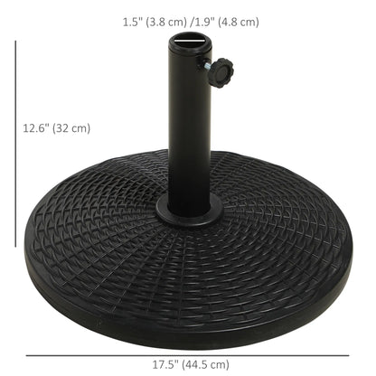 25 lbs Umbrella Base, 17.5" Round, Rattan Design, Black Umbrella Bases at Gallery Canada