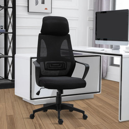 Mesh Office Chair, Adjustable Headrest, Ergonomic Desk Chair, Black Task Chairs at Gallery Canada