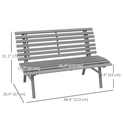 Outdoor Patio Bench, Aluminum Lightweight Park Bench, Grey Piano Benches at Gallery Canada