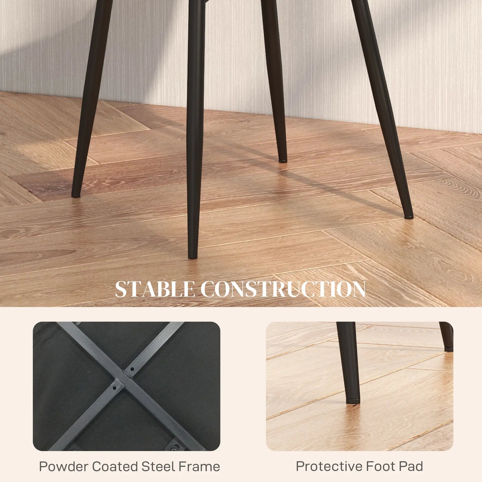 Upholstered Dining Chairs Set of 4, Steel Legs, Modern Kitchen, Black Dining Chairs at Gallery Canada