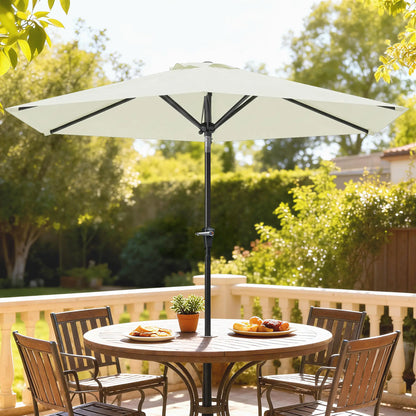 Patio Sun Umbrella, 6 Ribs, Cream White Patio Umbrellas at Gallery Canada