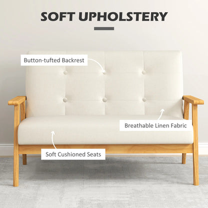 45" 2 Seat Sofa, Upholstered Two Seater Couch, Beige 2-Seater Sofas at Gallery Canada