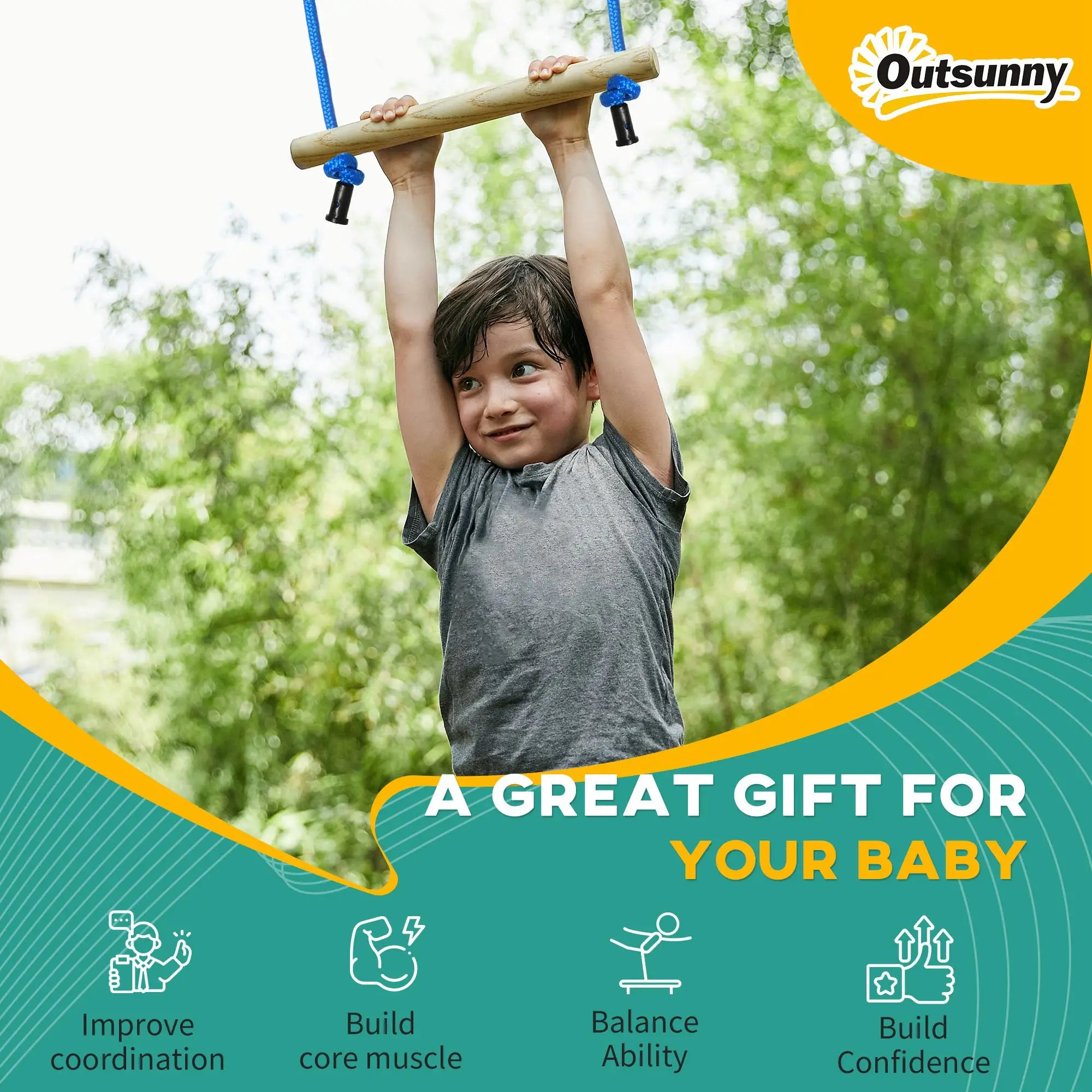 Slackline Set, 30-Piece, 10m Rope With Obstacles, Climbing Frame Gym Sets & Swings at Gallery Canada