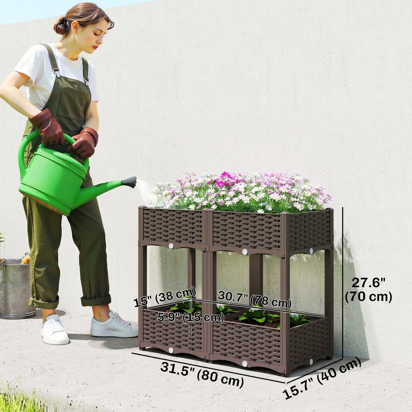 Plastic Raised Garden Bed With Legs, Self Watering Planter Boxes Elevated Garden Beds at Gallery Canada