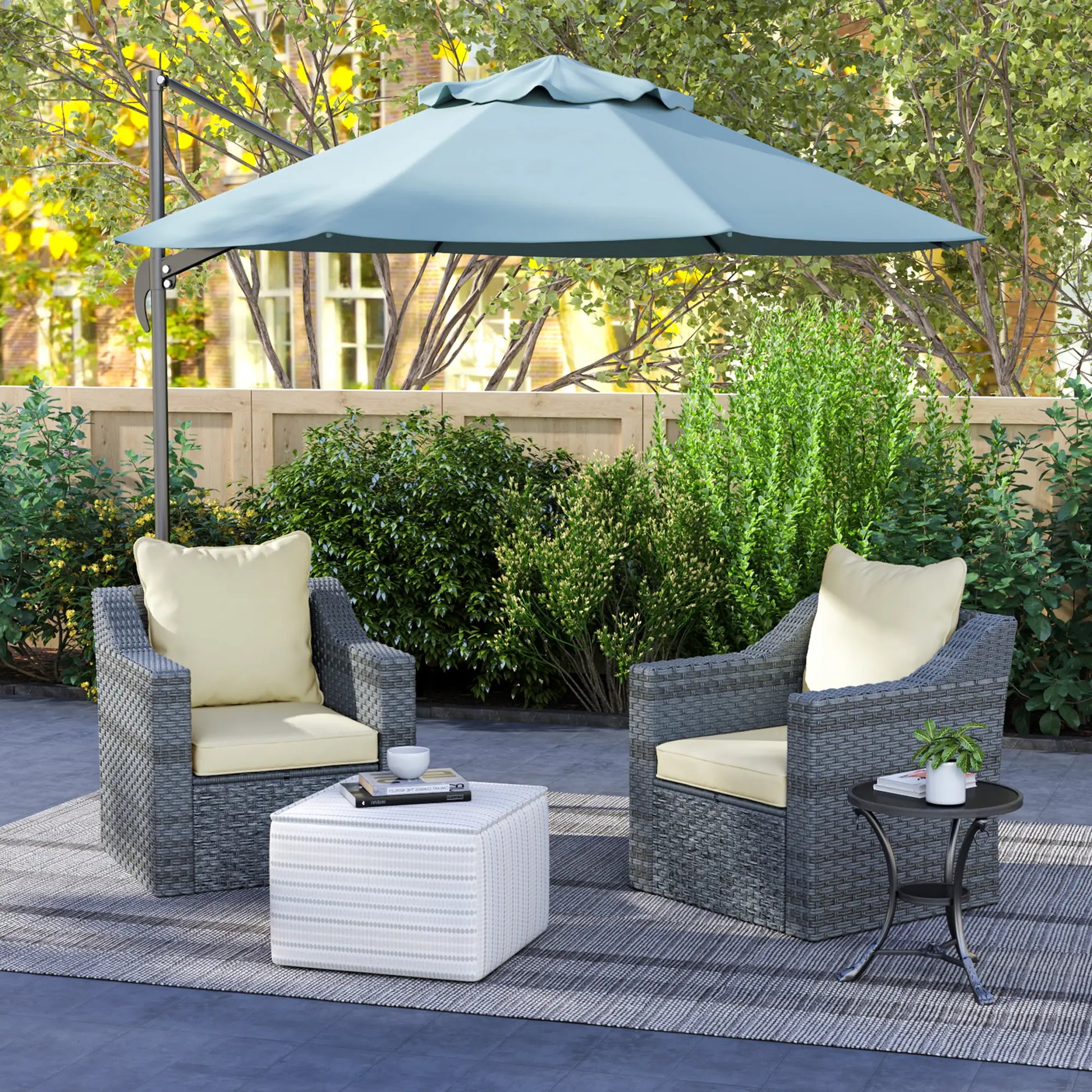 Seat Cushion Back Pillows, Set of 2, Indoor Outdoor, White Cream Patio Chair Cushions at Gallery Canada