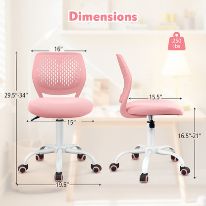 Ergonomic Children Study Chair with Adjustable Height, Light Pink