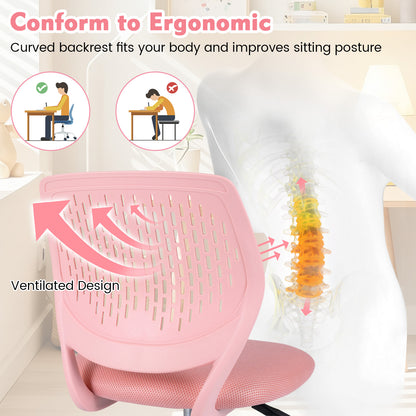 Ergonomic Children Study Chair with Adjustable Height, Light Pink