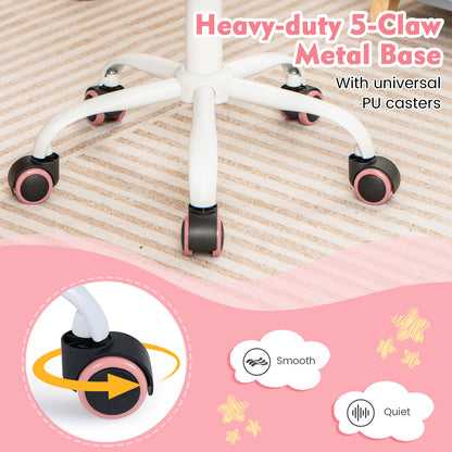 Ergonomic Children Study Chair with Adjustable Height, Light Pink