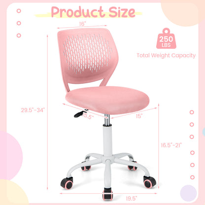 Ergonomic Children Study Chair with Adjustable Height, Light Pink Kids Chairs & Seating at Gallery Canada
