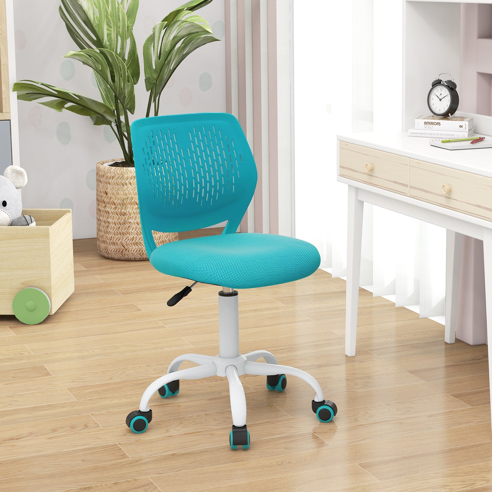 Adjustable Height Ergonomic Children Study Chair, Turquoise Kids Chairs & Seating at Gallery Canada