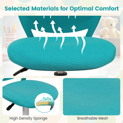Adjustable Height Ergonomic Children Study Chair, Turquoise Kids Chairs & Seating at Gallery Canada