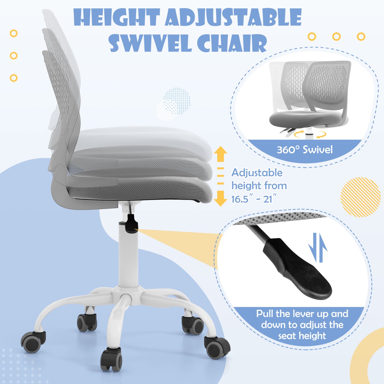 Ergonomic Children Study Chair, Adjustable Height, Gray Kids Chairs & Seating at Gallery Canada