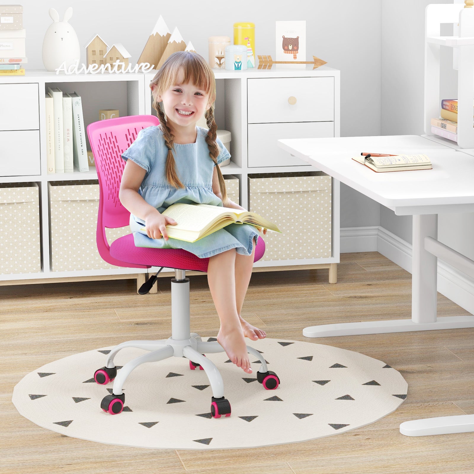 Adjustable Height Ergonomic Study Chair, Pink Kids Chairs & Seating at Gallery Canada