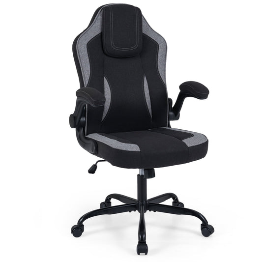 Ergonomic Computer Office Chair with 90° Flip-up Armrests, Black