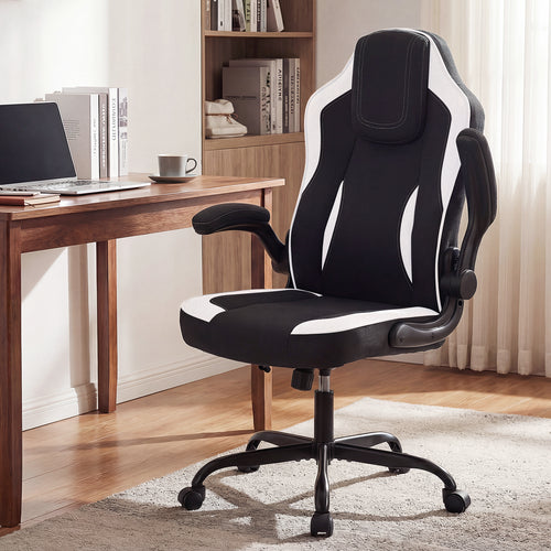 Ergonomic Computer Office Chair with 90° Flip-up Armrests, Black