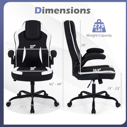 Ergonomic Computer Office Chair with 90° Flip-up Armrests, Black Ergonomic Chairs at Gallery Canada