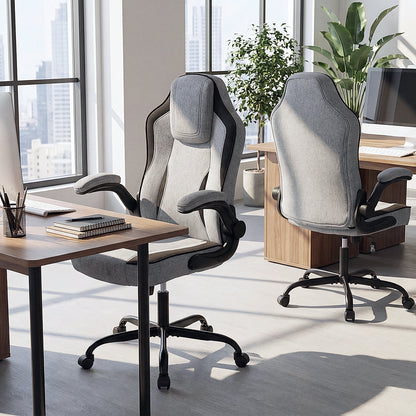 Ergonomic Computer Office Chair with 90° Flip-up Armrests, Gray Ergonomic Chairs at Gallery Canada