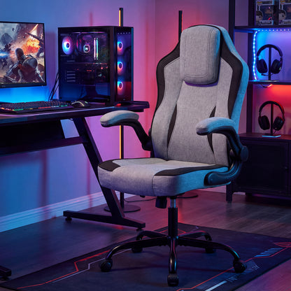 Ergonomic Computer Office Chair with 90° Flip-up Armrests, Gray Ergonomic Chairs at Gallery Canada