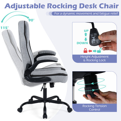 Ergonomic Computer Office Chair with 90° Flip-up Armrests, Gray Ergonomic Chairs at Gallery Canada