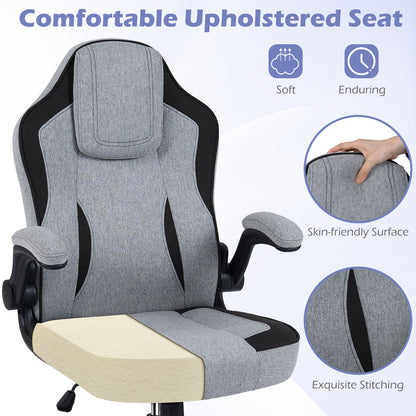 Ergonomic Computer Office Chair with 90° Flip-up Armrests, Gray Ergonomic Chairs at Gallery Canada