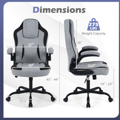Ergonomic Computer Office Chair with 90° Flip-up Armrests, Gray Ergonomic Chairs at Gallery Canada
