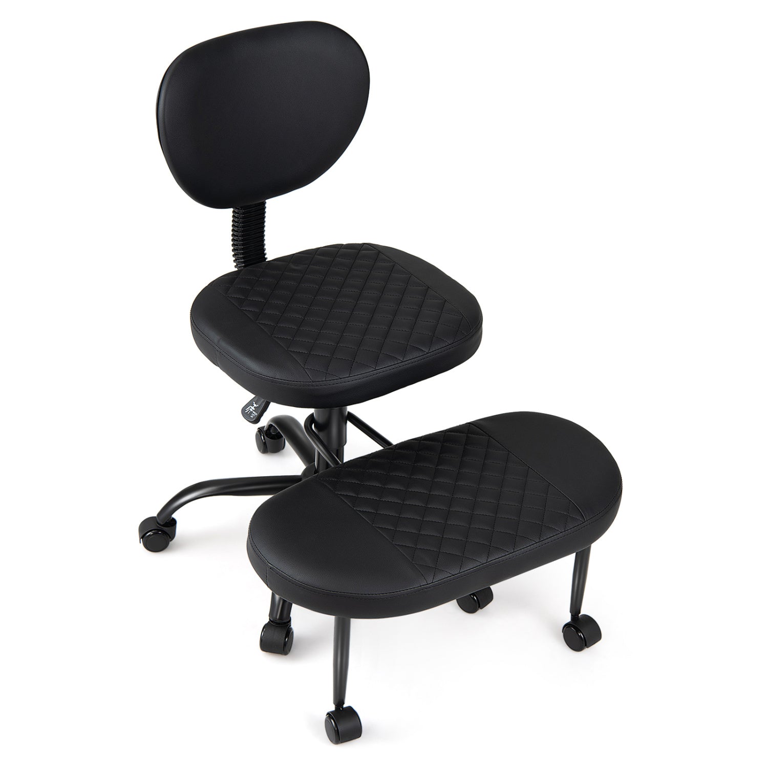 Ergonomic Cross Legged Office Chair with Height-Adjustable Seat - Black, Black Ergonomic Chairs Black at Gallery Canada