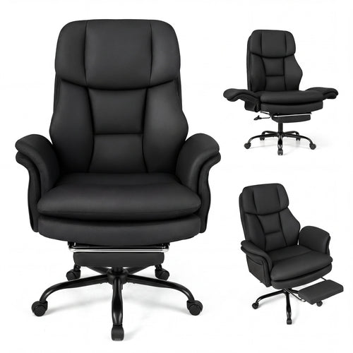 Ergonomic Cross Legged Office Chair, Big And Tall, Black