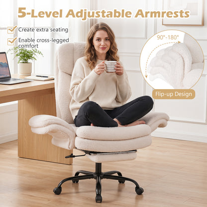 Ergonomic Cross Legged Office Chair, White Big and Tall Chairs at Gallery Canada