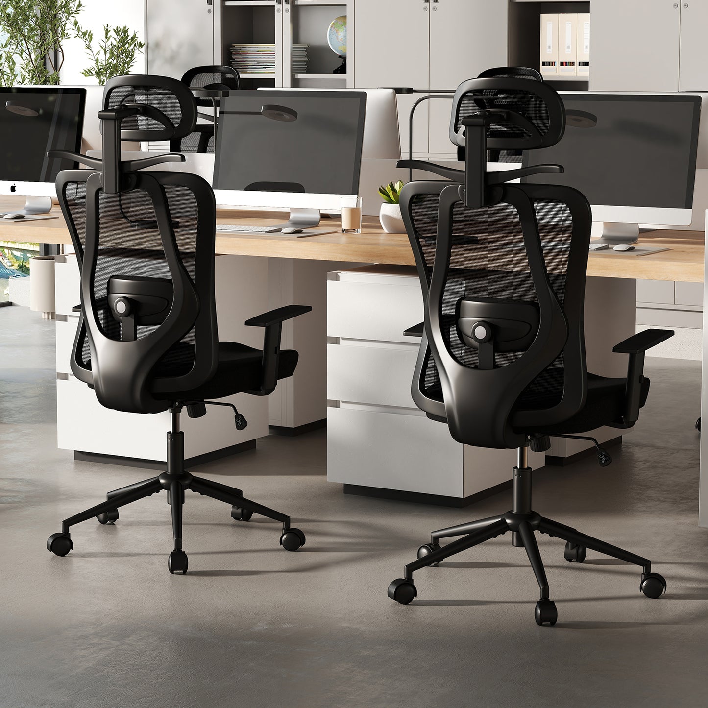 Ergonomic Office Chair with 3D Headrest and Reclining Backrest, Black Ergonomic Chairs at Gallery Canada