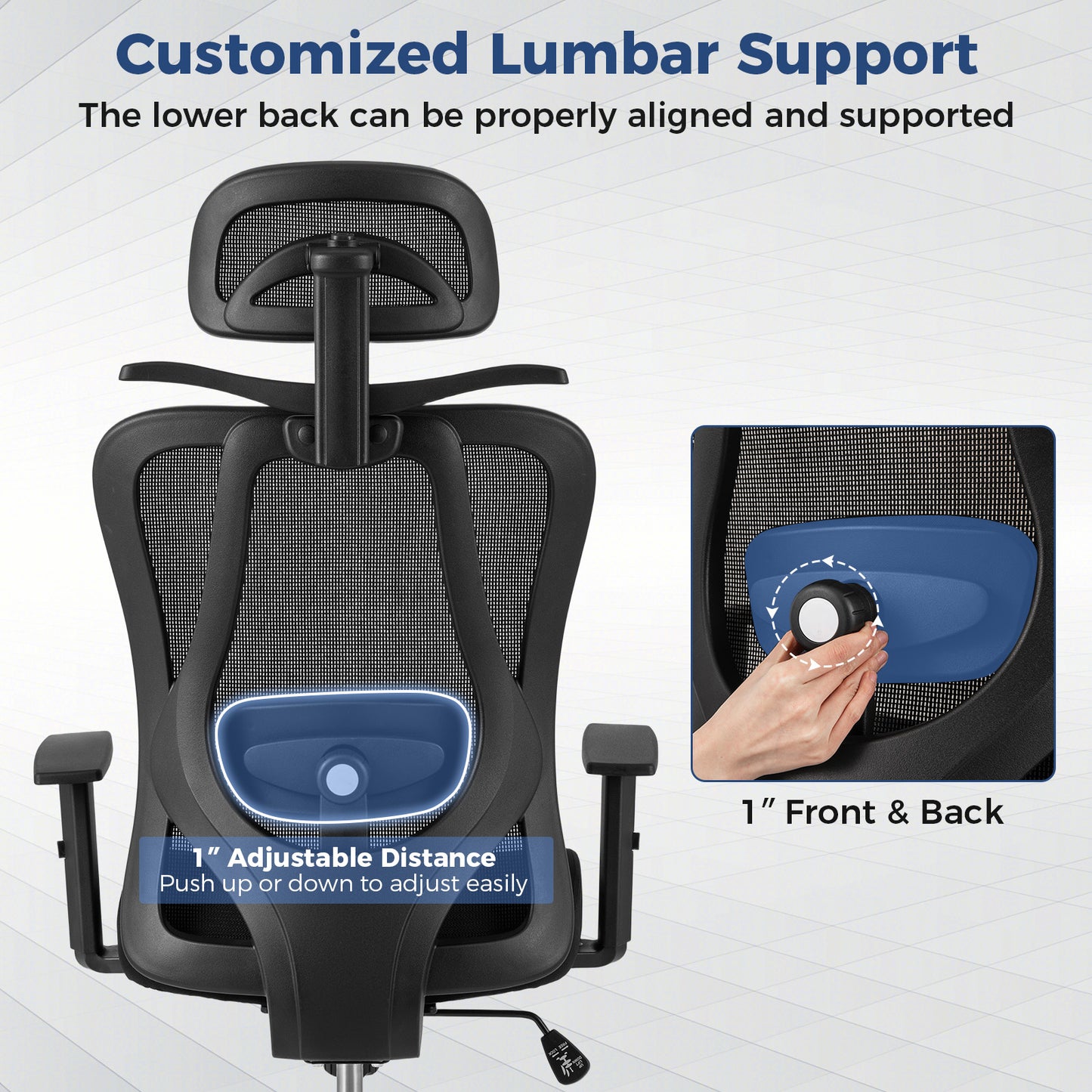 Ergonomic Office Chair with 3D Headrest and Reclining Backrest, Black Ergonomic Chairs at Gallery Canada