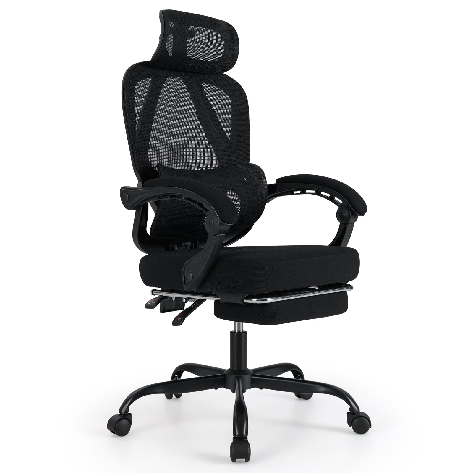 Ergonomic Office Chair High Back Mesh Desk Chair with Retractable Footrest, Black Ergonomic Chairs at Gallery Canada