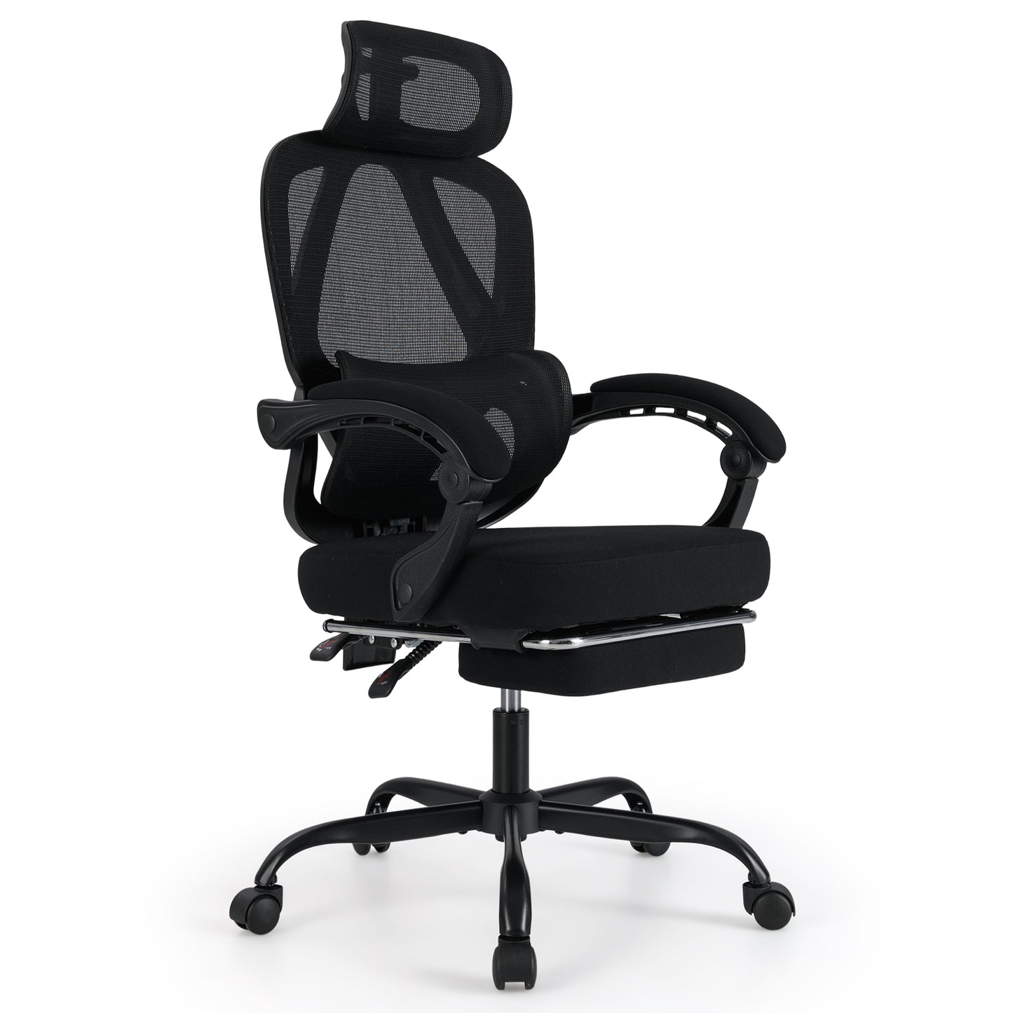 Ergonomic Office Chair High Back Mesh Desk Chair with Retractable Footrest, Black Ergonomic Chairs at Gallery Canada