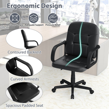 Ergonomic Office Chair, 360-Degree Wheels, Black Executive Chairs at Gallery Canada