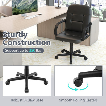 Ergonomic Office Chair, 360-Degree Wheels, Black Executive Chairs at Gallery Canada