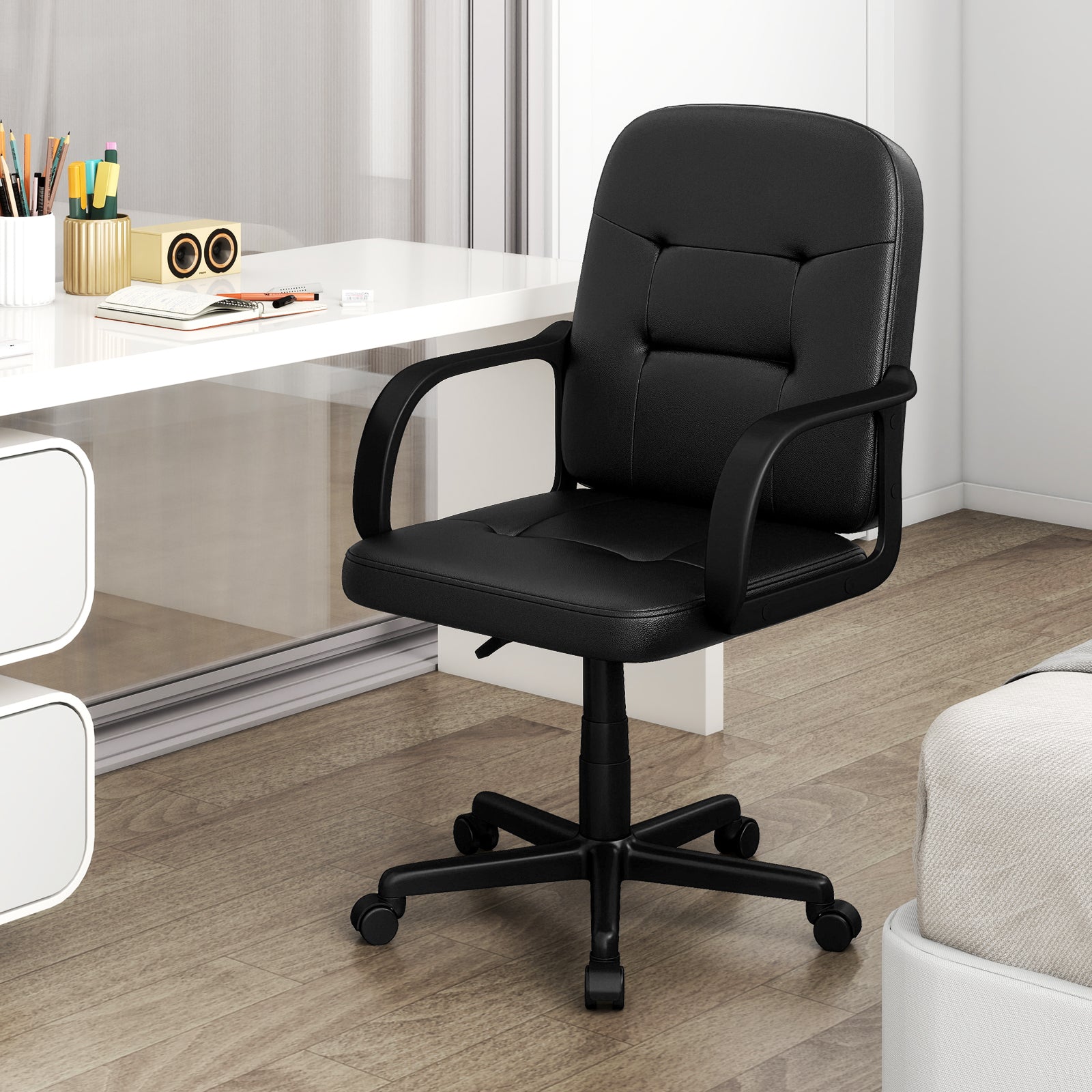 Ergonomic Office Chair, 360-Degree Wheels, Black Executive Chairs at Gallery Canada