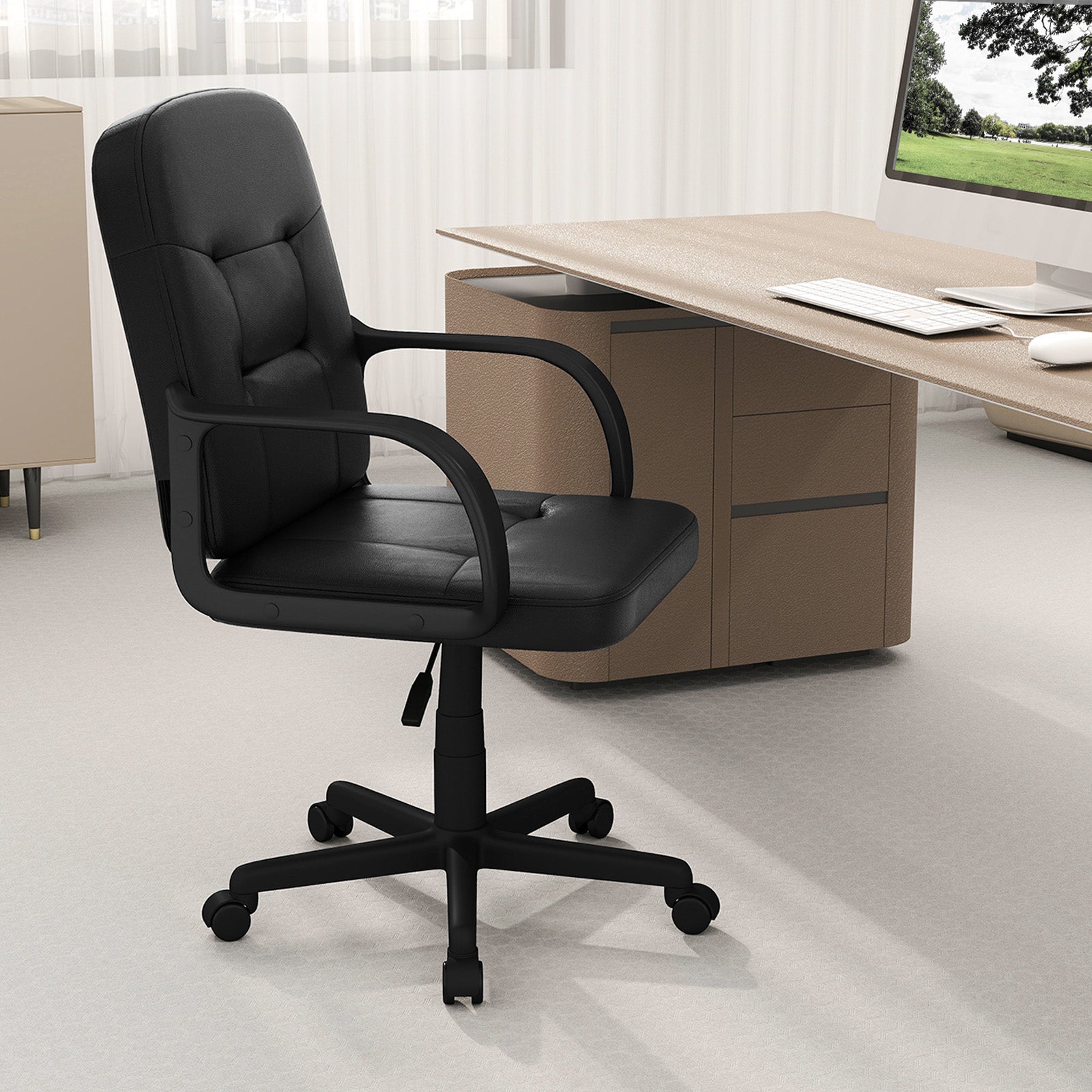 Ergonomic Office Chair, 360-Degree Wheels, Black Executive Chairs at Gallery Canada