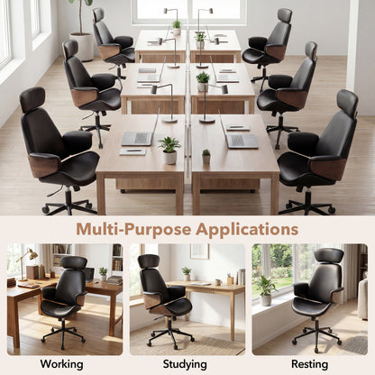 Ergonomic Office Chair With Headrest, Adjustable Height, Black Office Chairs at Gallery Canada