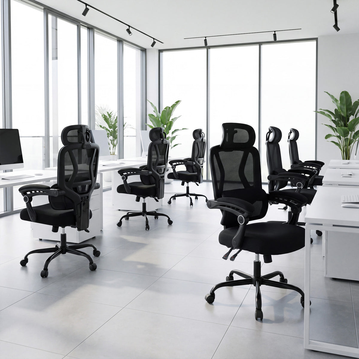 Ergonomic Mesh Office Chair, High Back Lumbar, Black